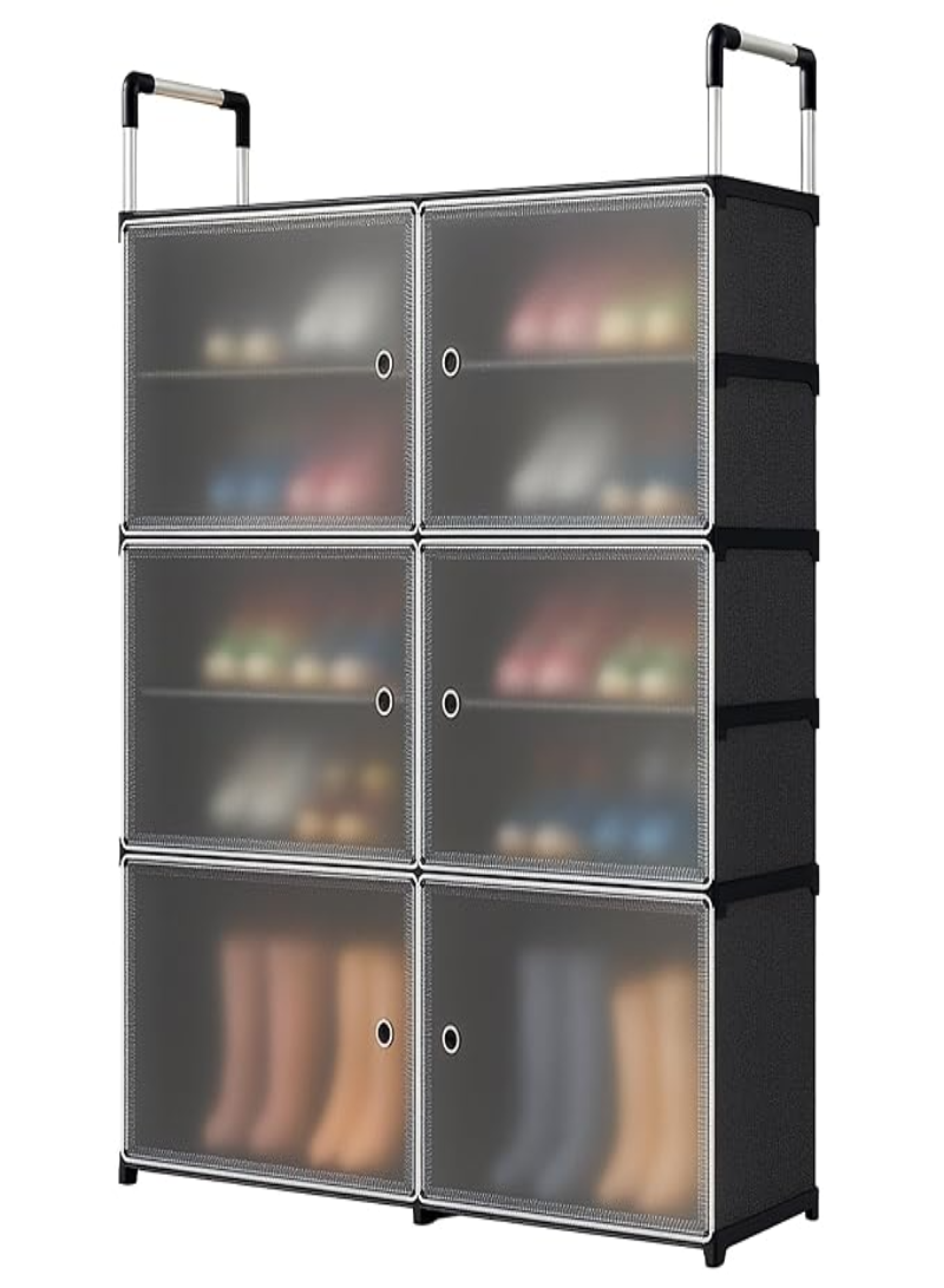 Portable Shoe Rack with Dustproof Doors – 6-Door, 10-Shelf Shoe Storage Cabinet for Entryway & Bedroom