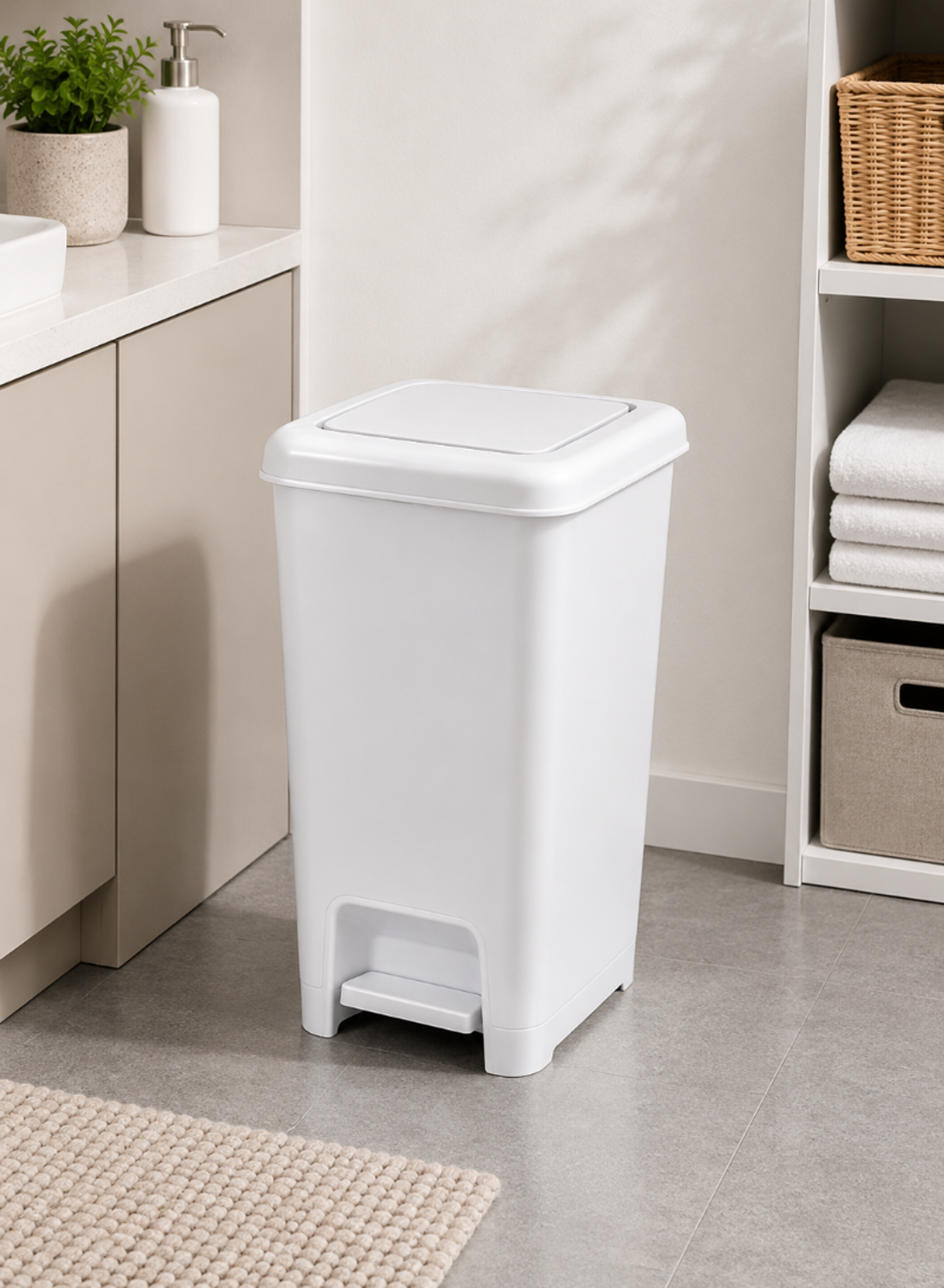 25L Slim Pedal Dustbin – Space-Saving Trash Bin with Foot Pedal 270 × 362 × 468 mm