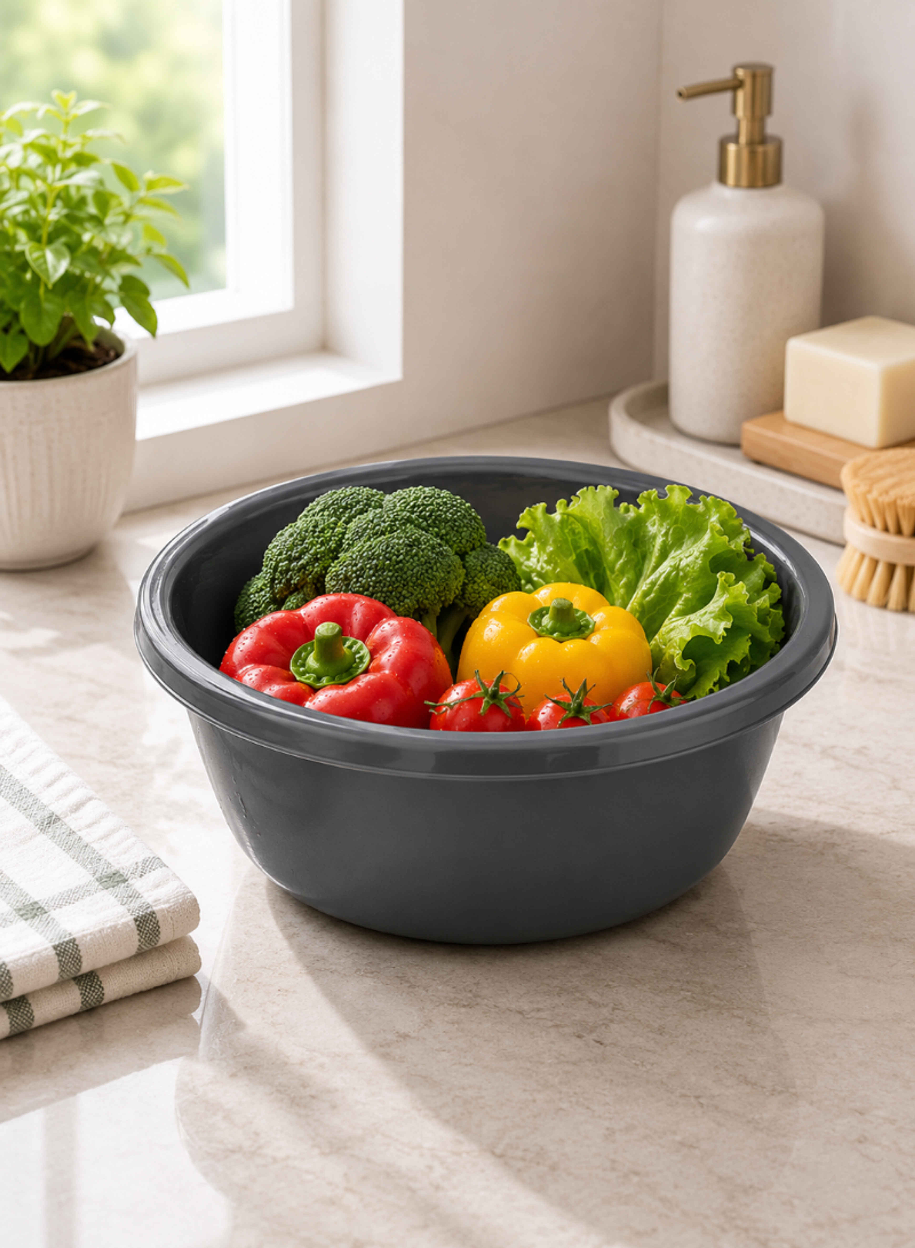 4.5L Round Basin – Plastic Wash Basin Ø280 × 110 mm