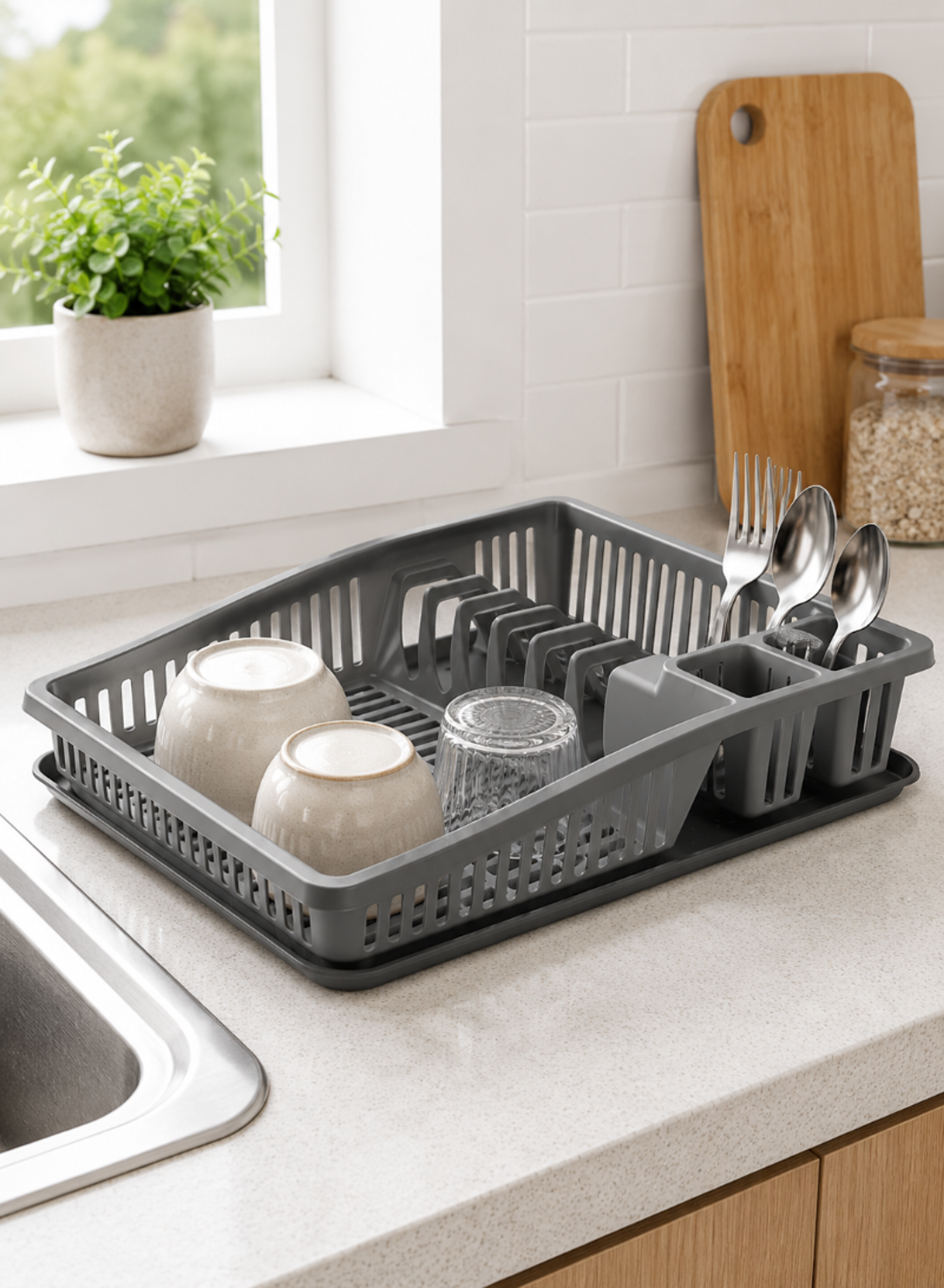 Step Dish Drainer – Kitchen Dish Drying Rack 385 × 310 × 80 mm