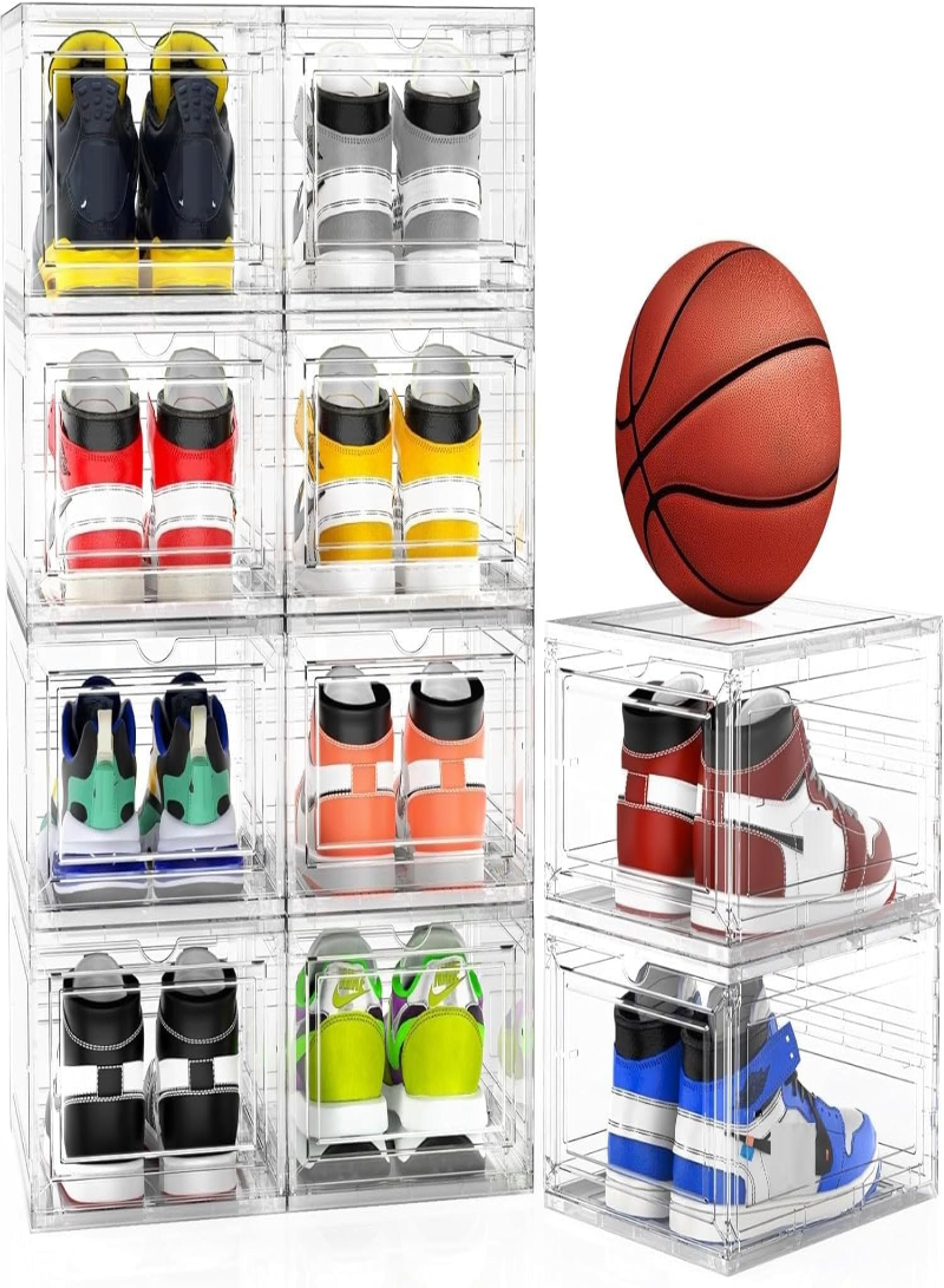 2-Pack Clear Stackable Shoe Storage Boxes – Heavy Duty Plastic Organizer