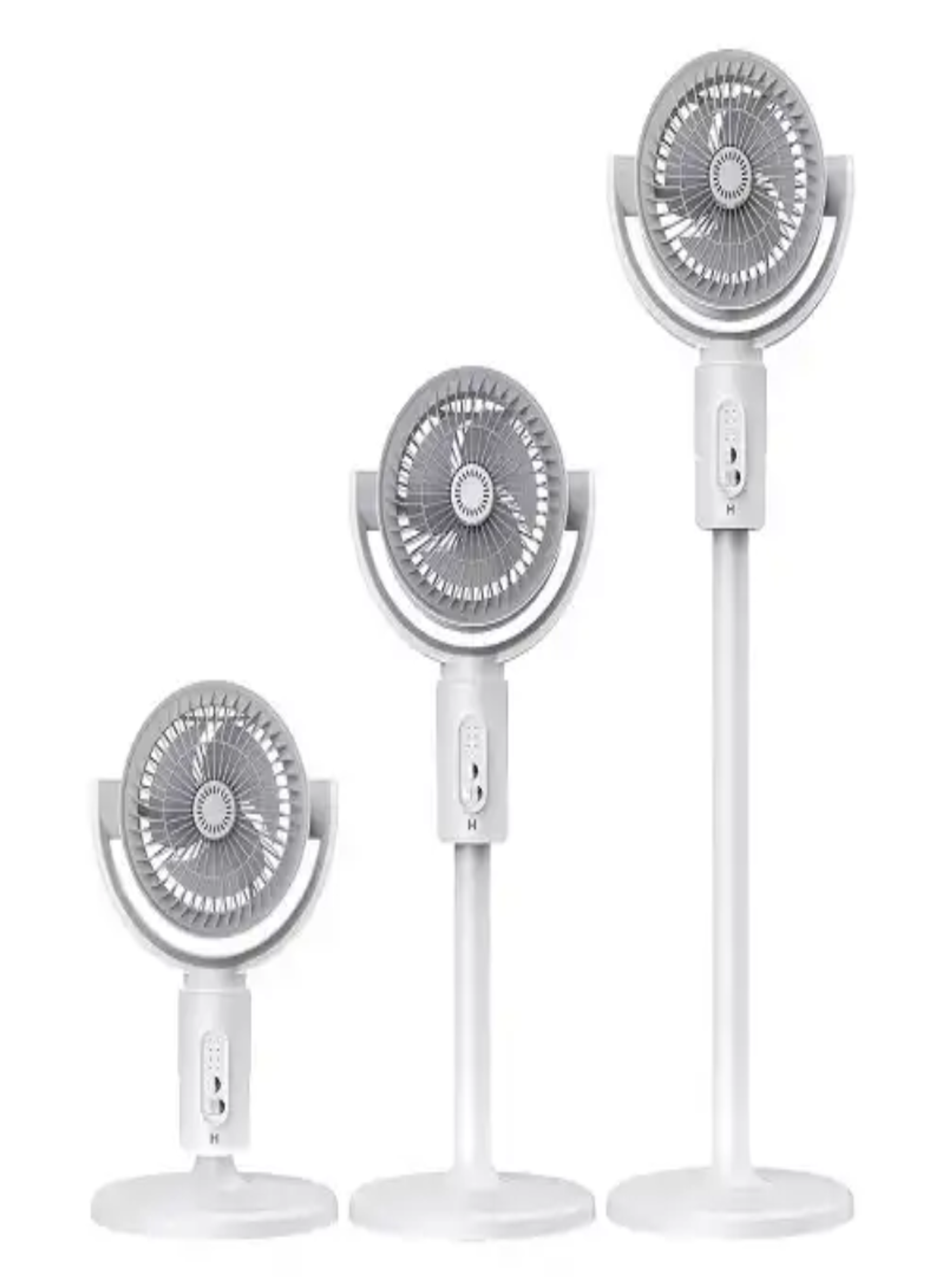 F1 Air Circulation Fan – 3-in-1 Rechargeable Desktop, Pedestal & Floor Fan with 90° Oscillation
