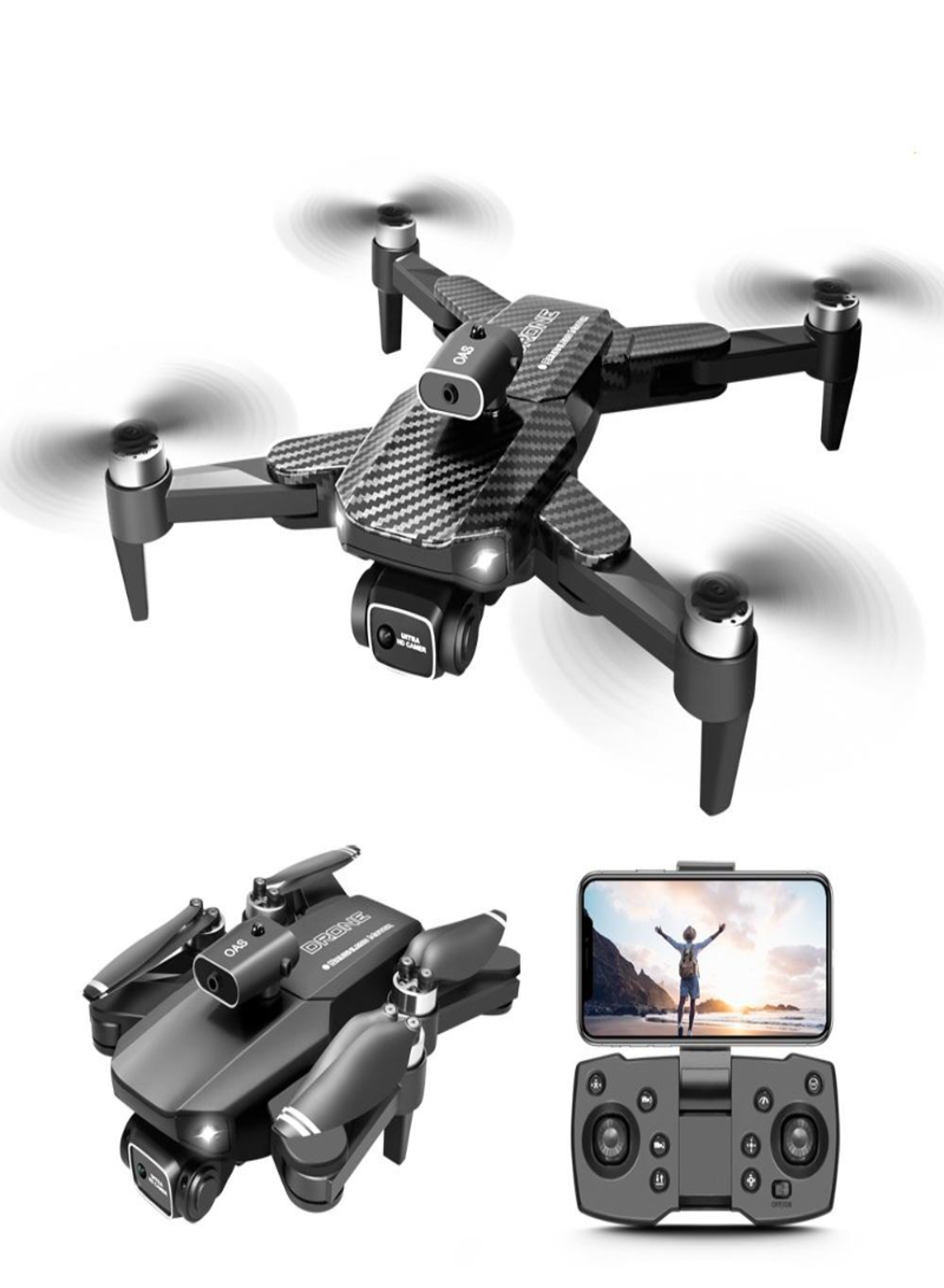 درون V162 RC قابل للطي – تصوير جوي 8K HD مع تثبيت Optical Flow وتجنب العوائق