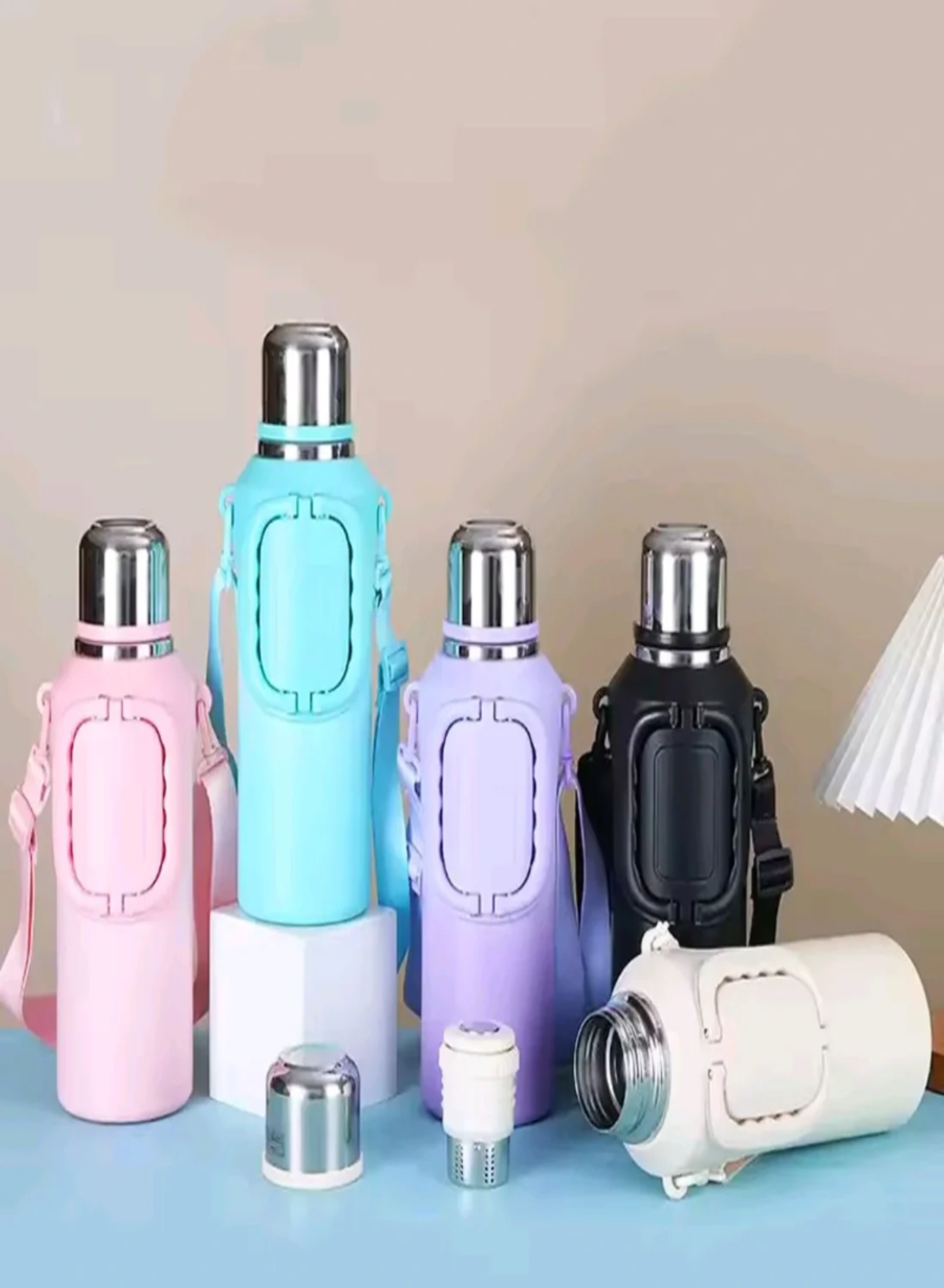1000mL Vacuum Insulated Thermos Bottle with Foldable Handle – Stainless Steel Hot & Cold Flask