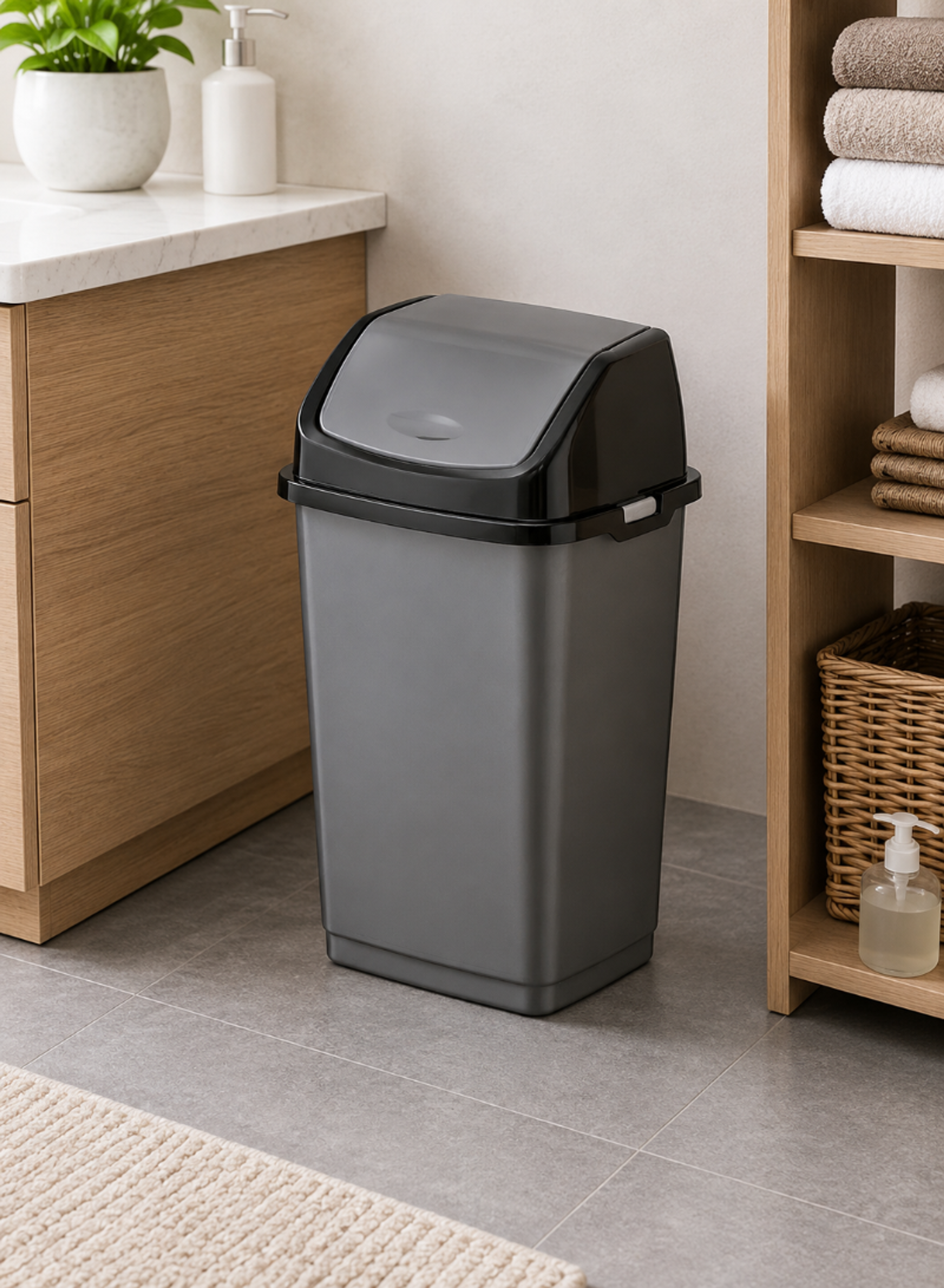 18L Fantasy Dustbin – Compact Plastic Trash Bin 290 × 235 × 455 mm
