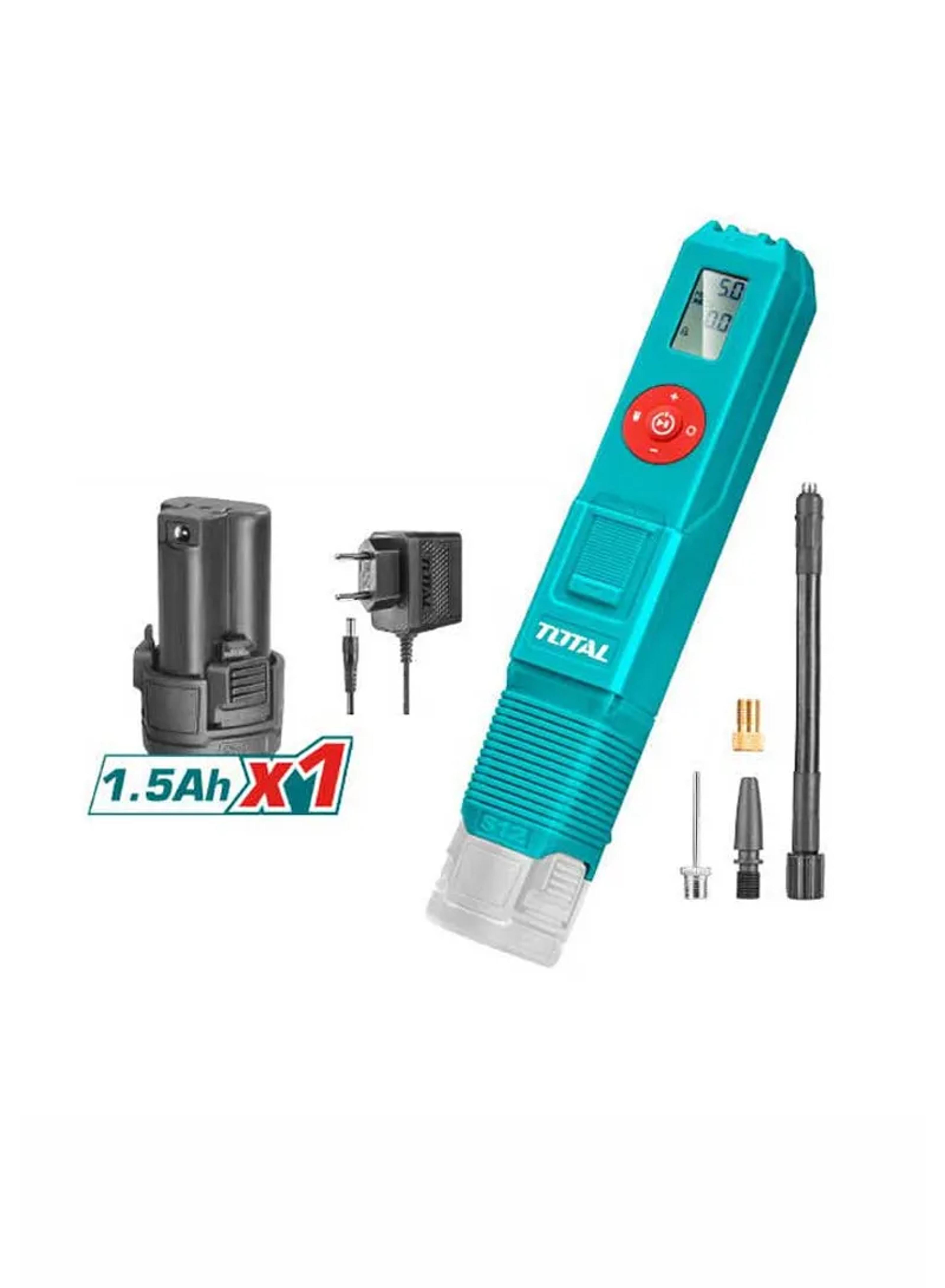 Total 12V Plastic Portable Air Compressor with LCD Digital Display & LED Light for Car
