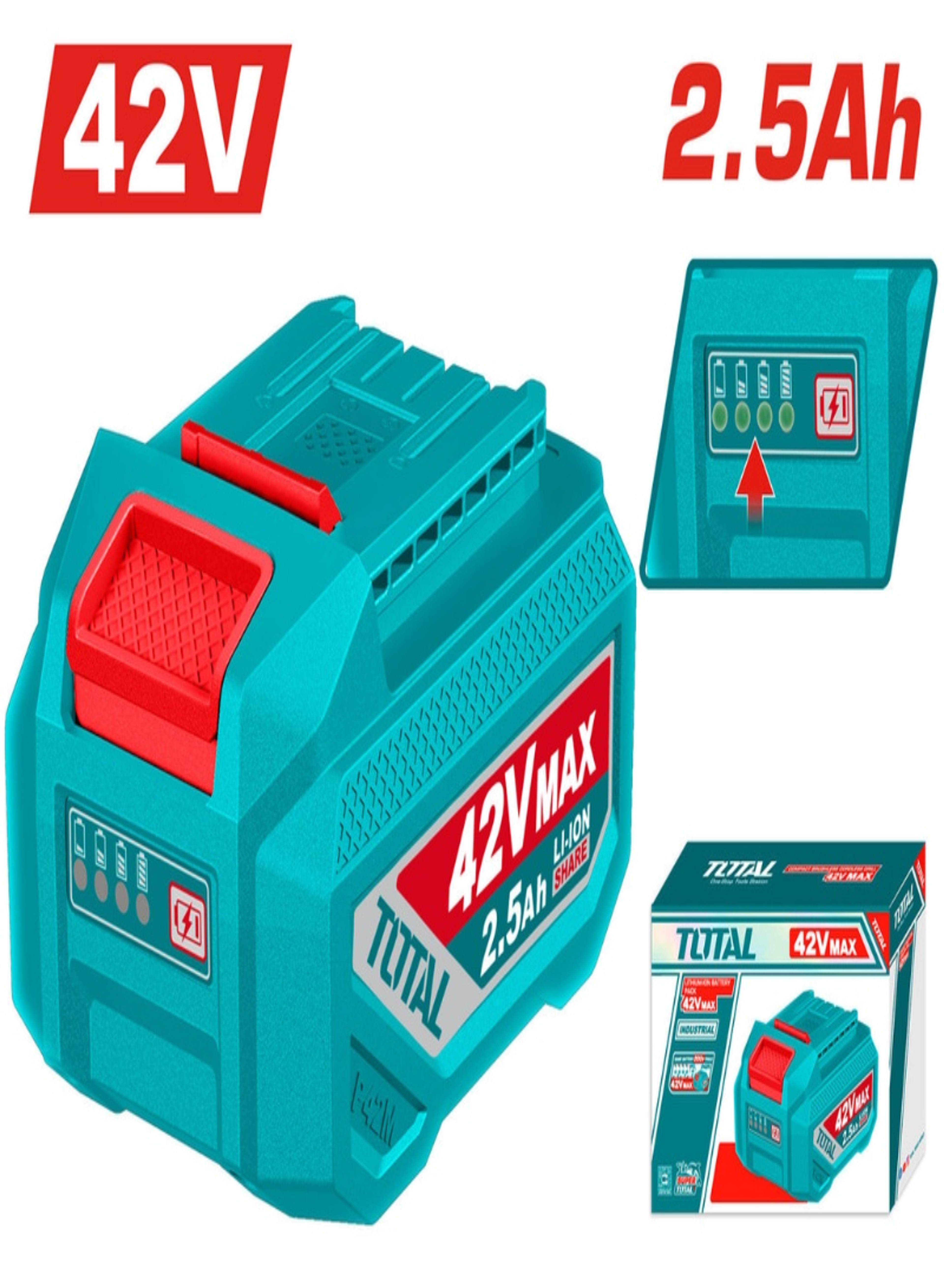 TOTAL 42V 2.5Ah Lithium-Ion Battery Pack – P42M Multi-Tool Compatible
