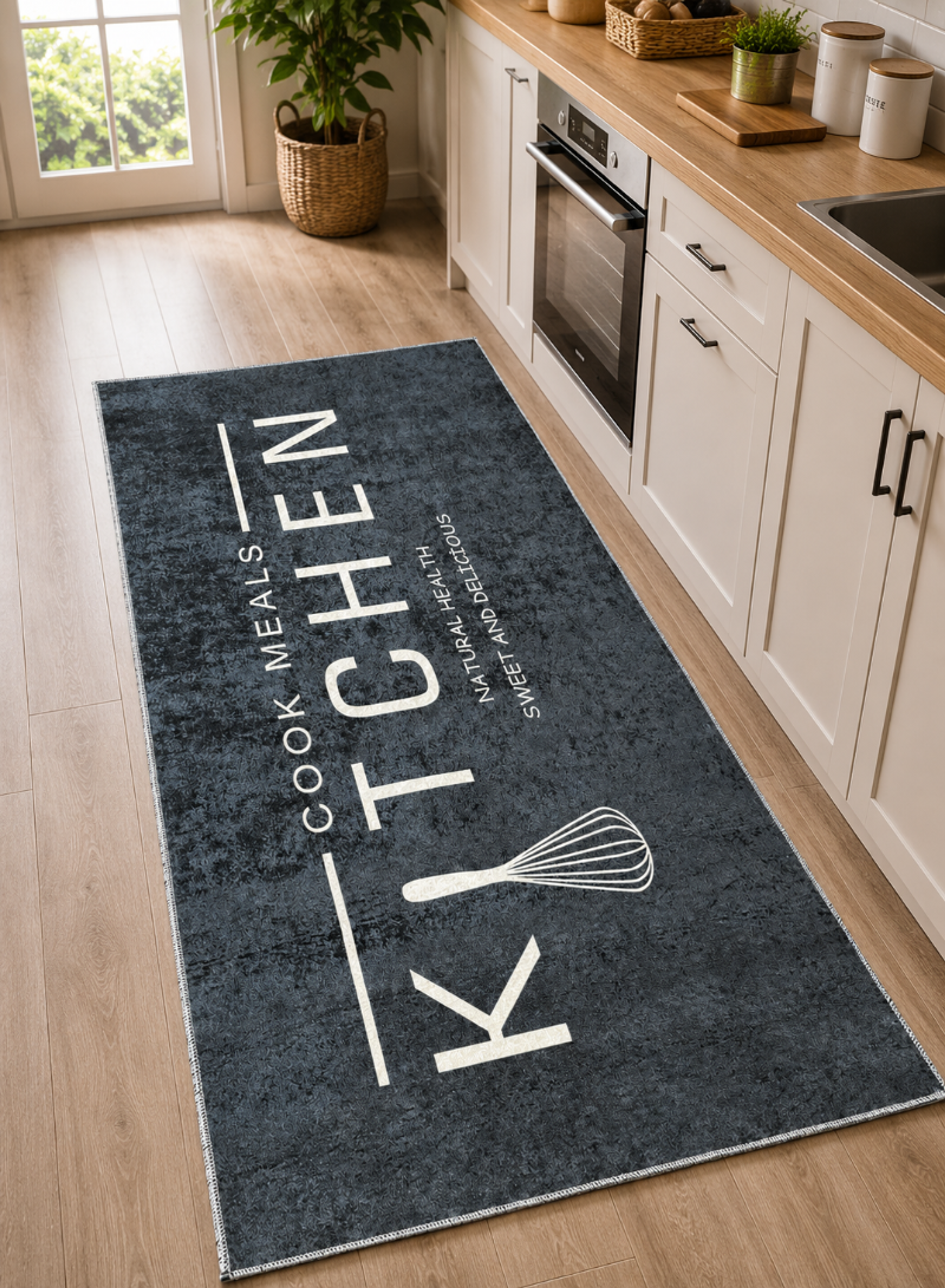 Kitchen Runner Rug – Modern Cook Meals Kitchen Floor Mat for Home Décor