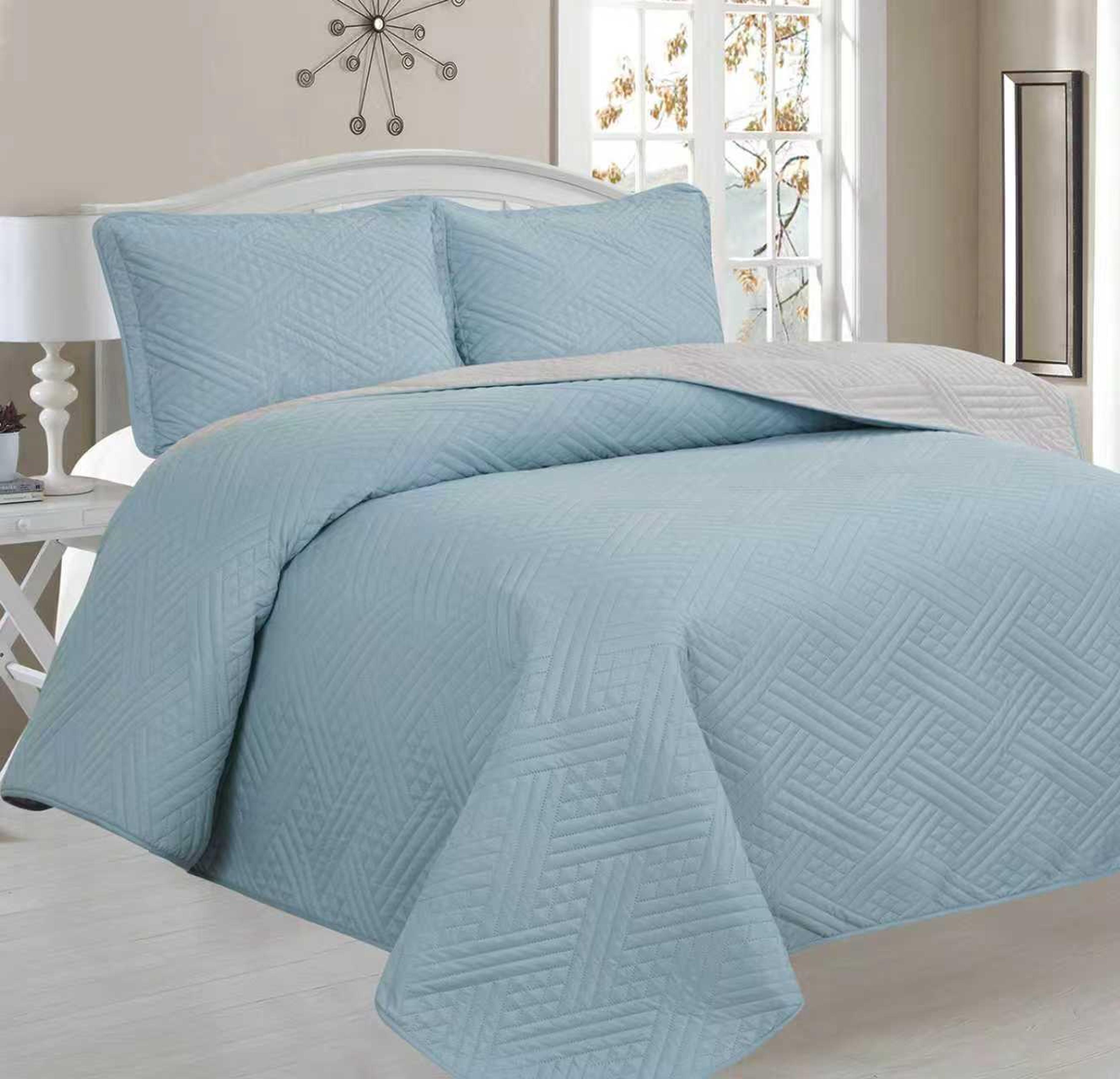 DOUBLE - Luxury Quilted Bedspread Set – Soft Modern Comforter Cover