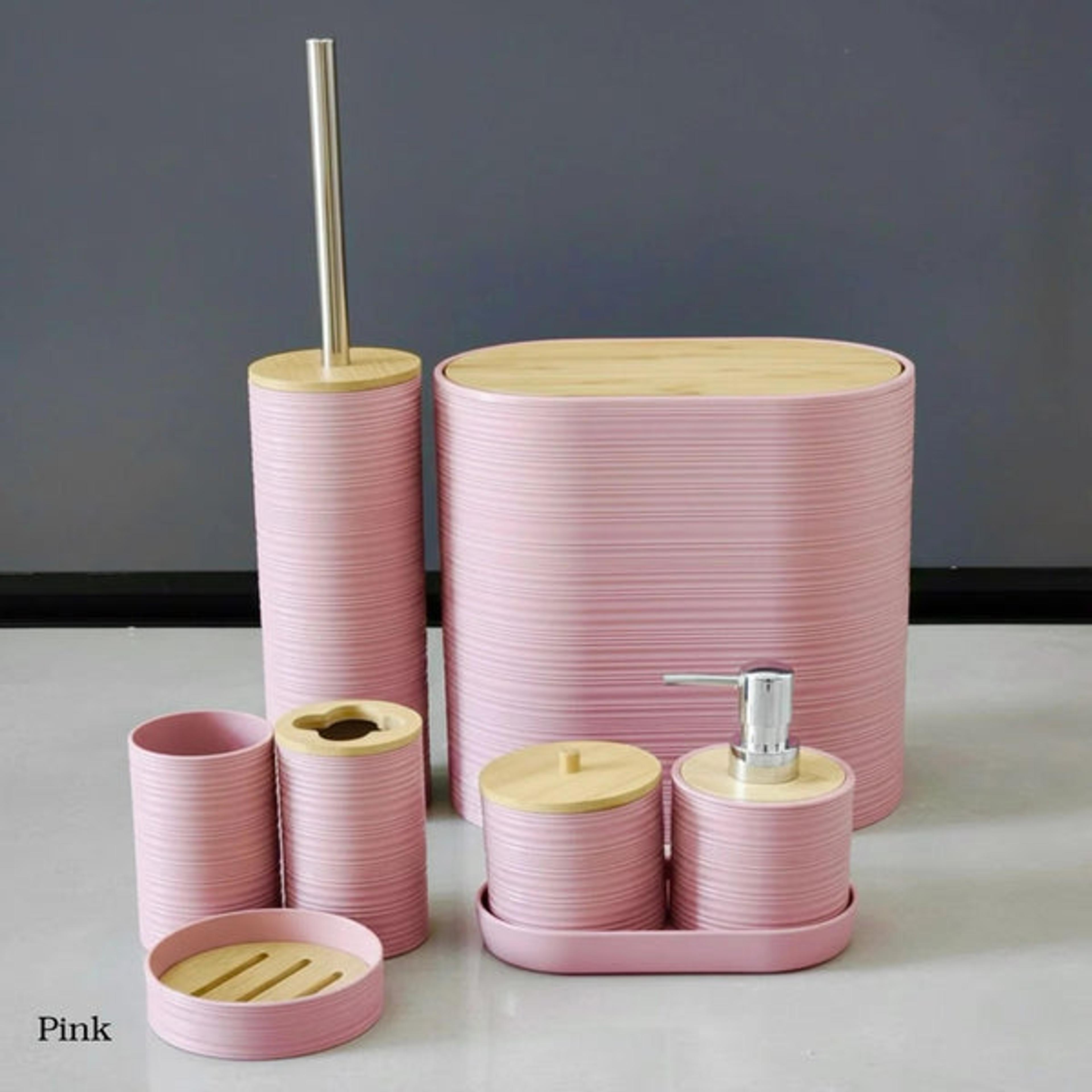 Elegant 8-Piece Bathroom Accessories Set - Modern Wooden Design