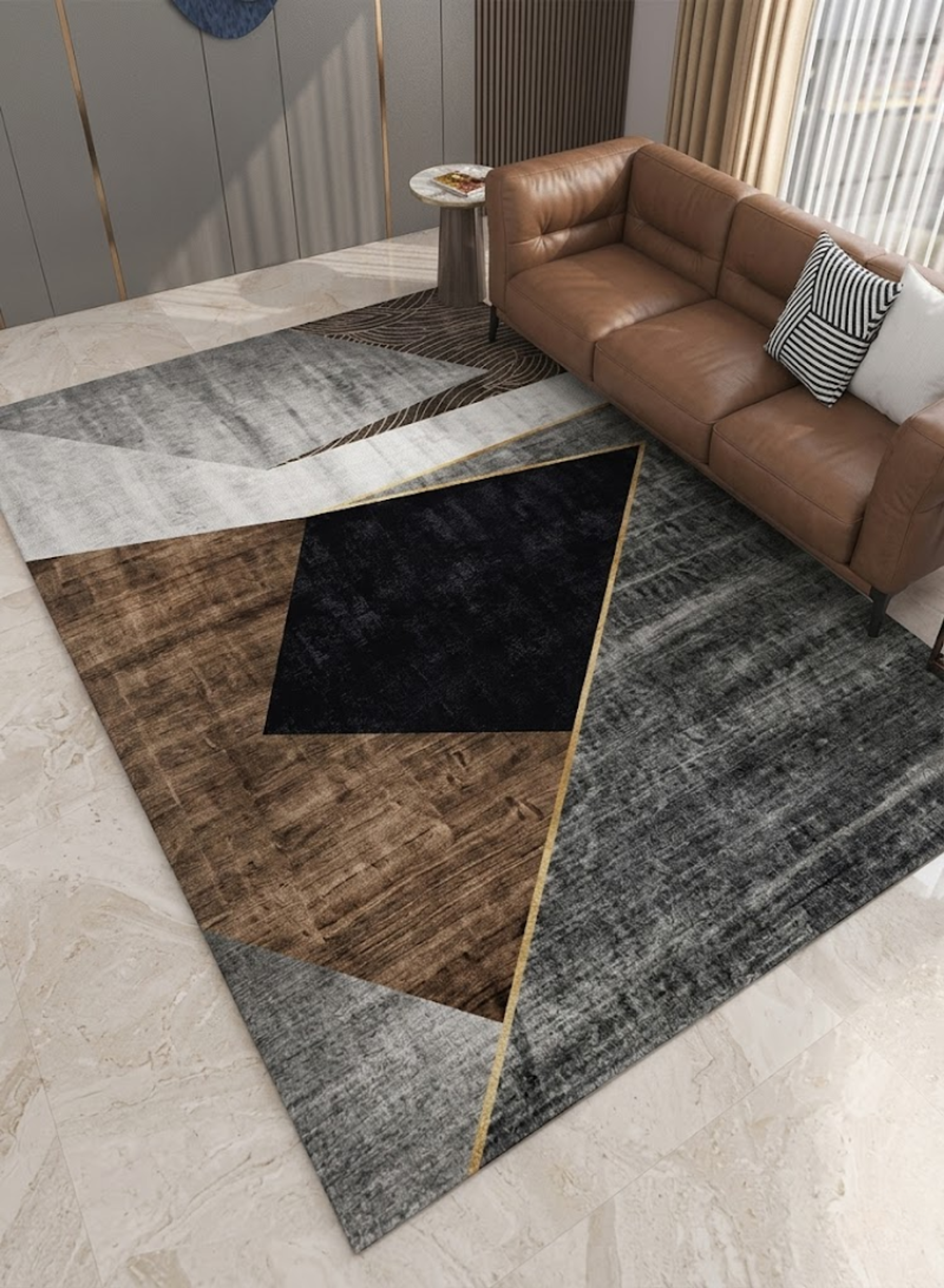 Modern Abstract Area Rug 200 × 300 cm – Large Geometric Living Room Carpet
