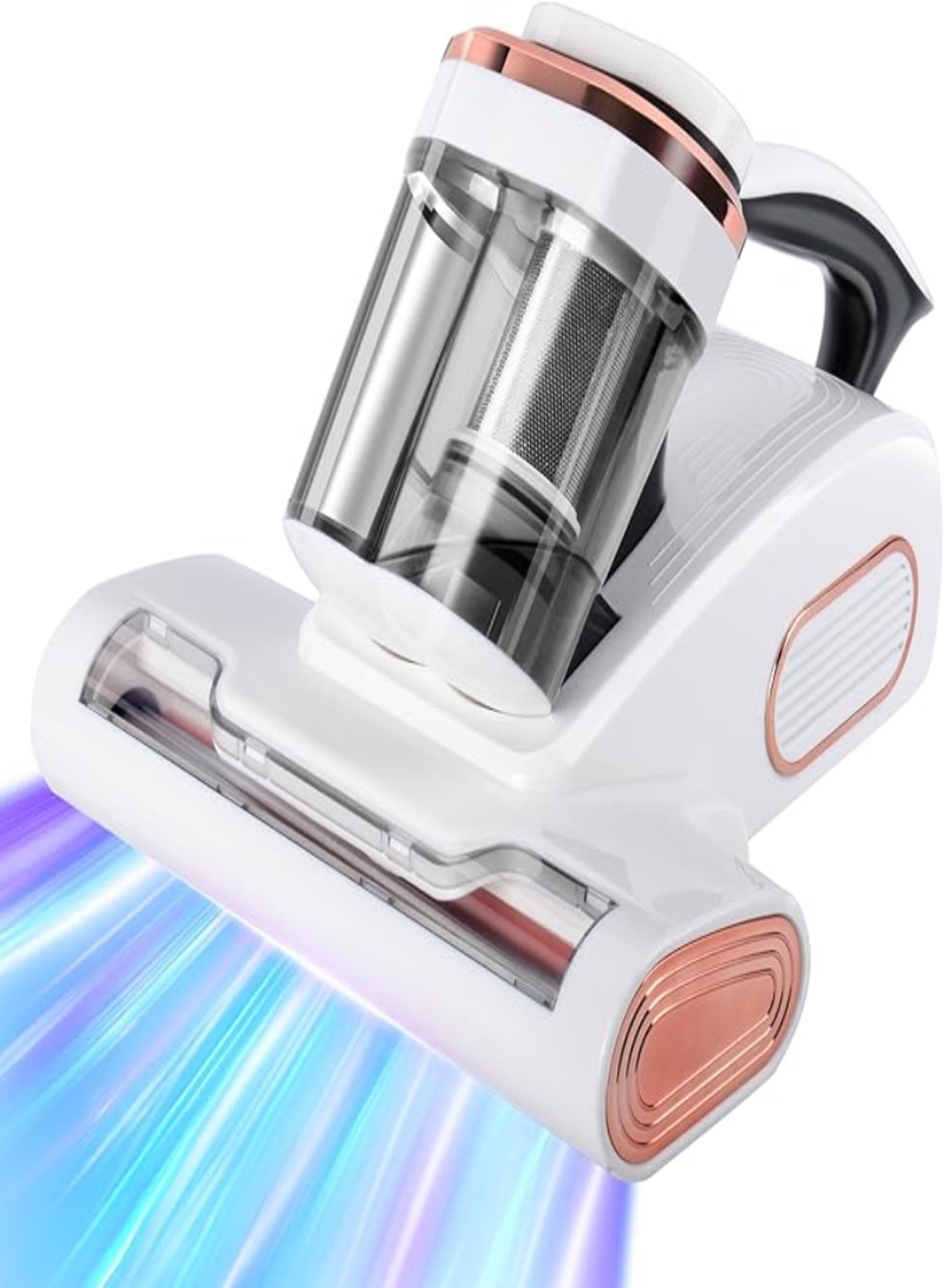Mattress Vacuum Cleaner with UV Light & Heating – 600W Handheld Bed Vacuum with Roller Brush & Double Dust Cup