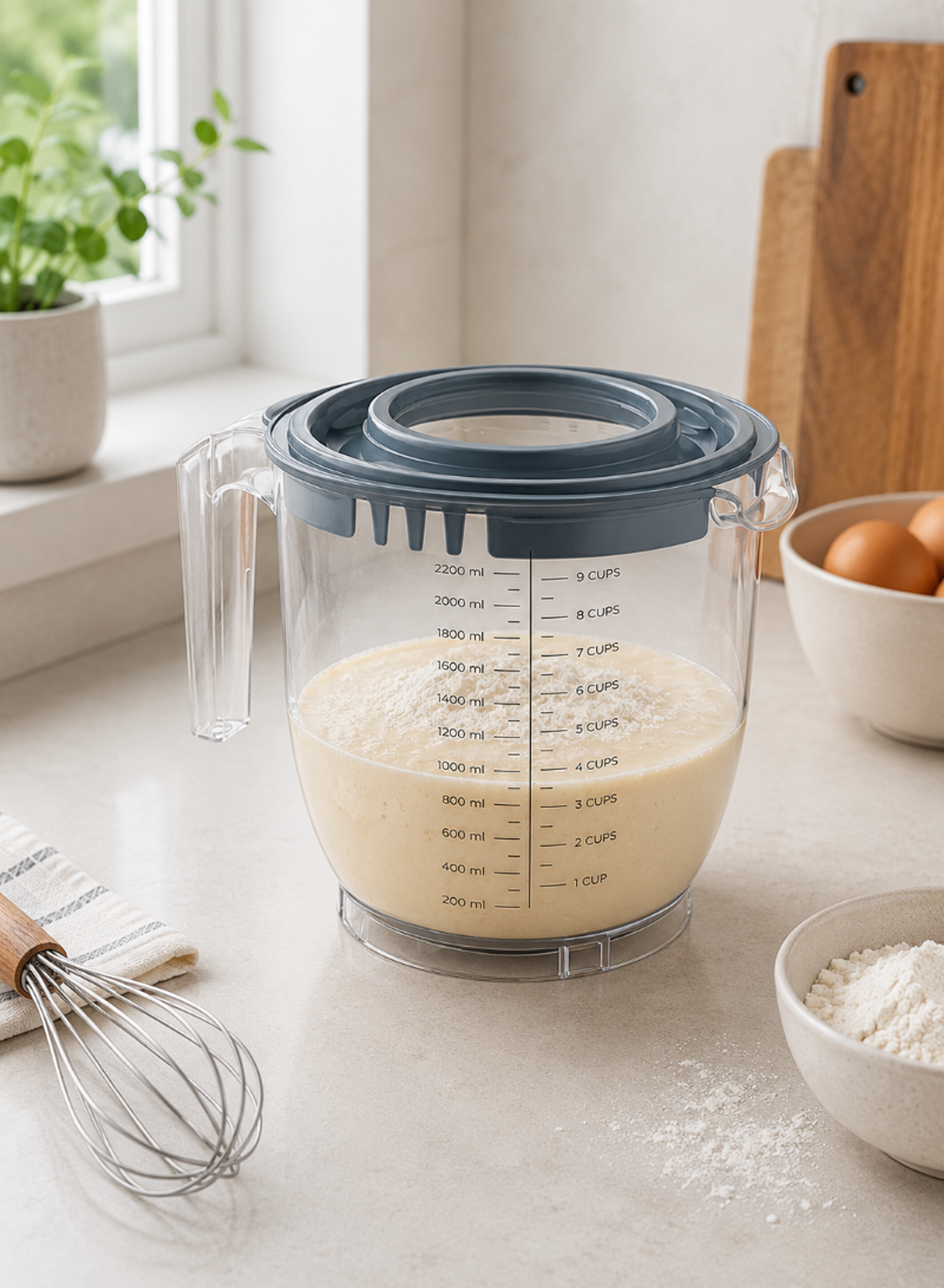 2200ml Mixing Bowl – Plastic Kitchen Mixing Bowl 220 × 168 × 160 mm