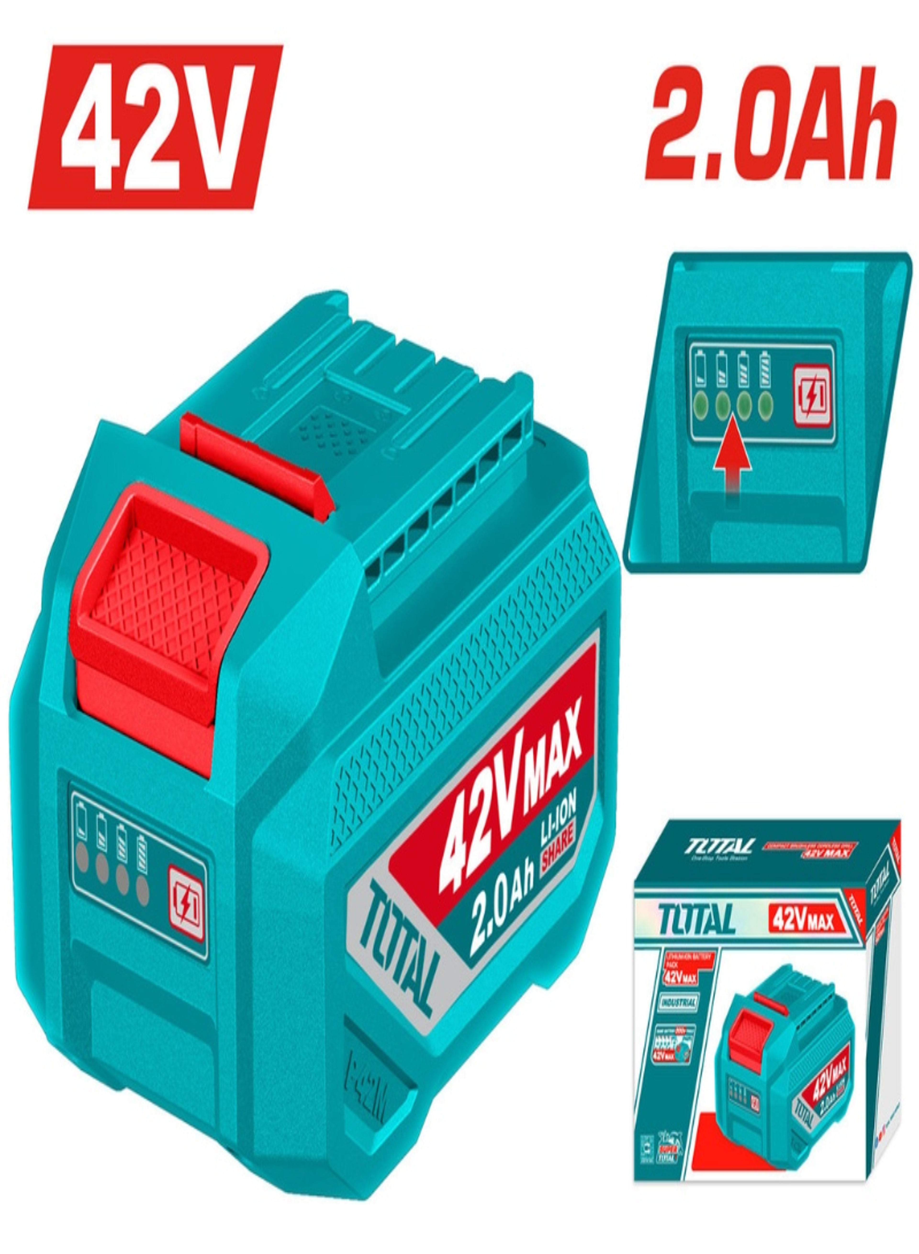 TOTAL 42V 2.0Ah Lithium-Ion Battery Pack – P42M Multi-Tool Compatible
