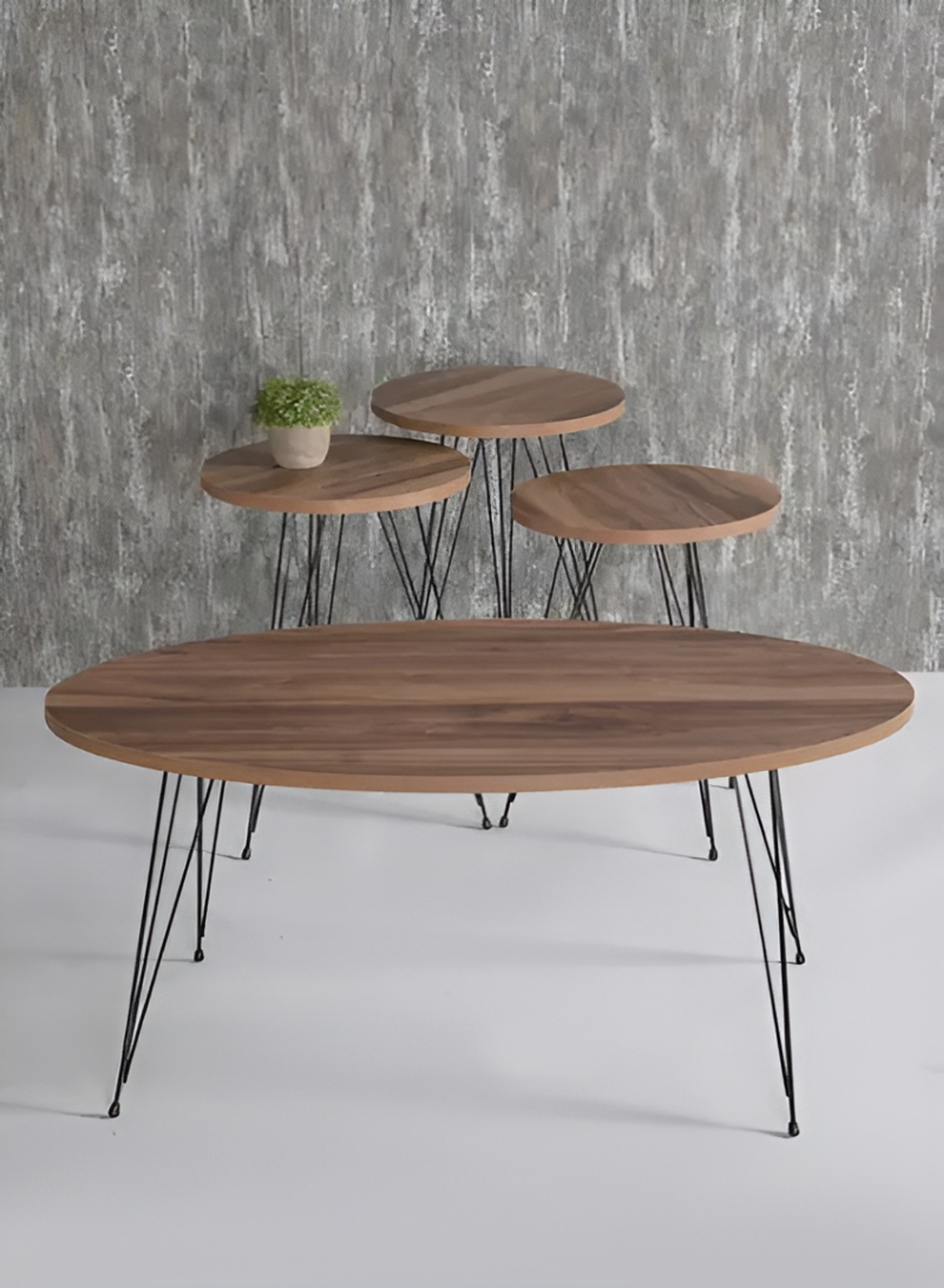 Modern Nesting Coffee Table Set - ( Brown )