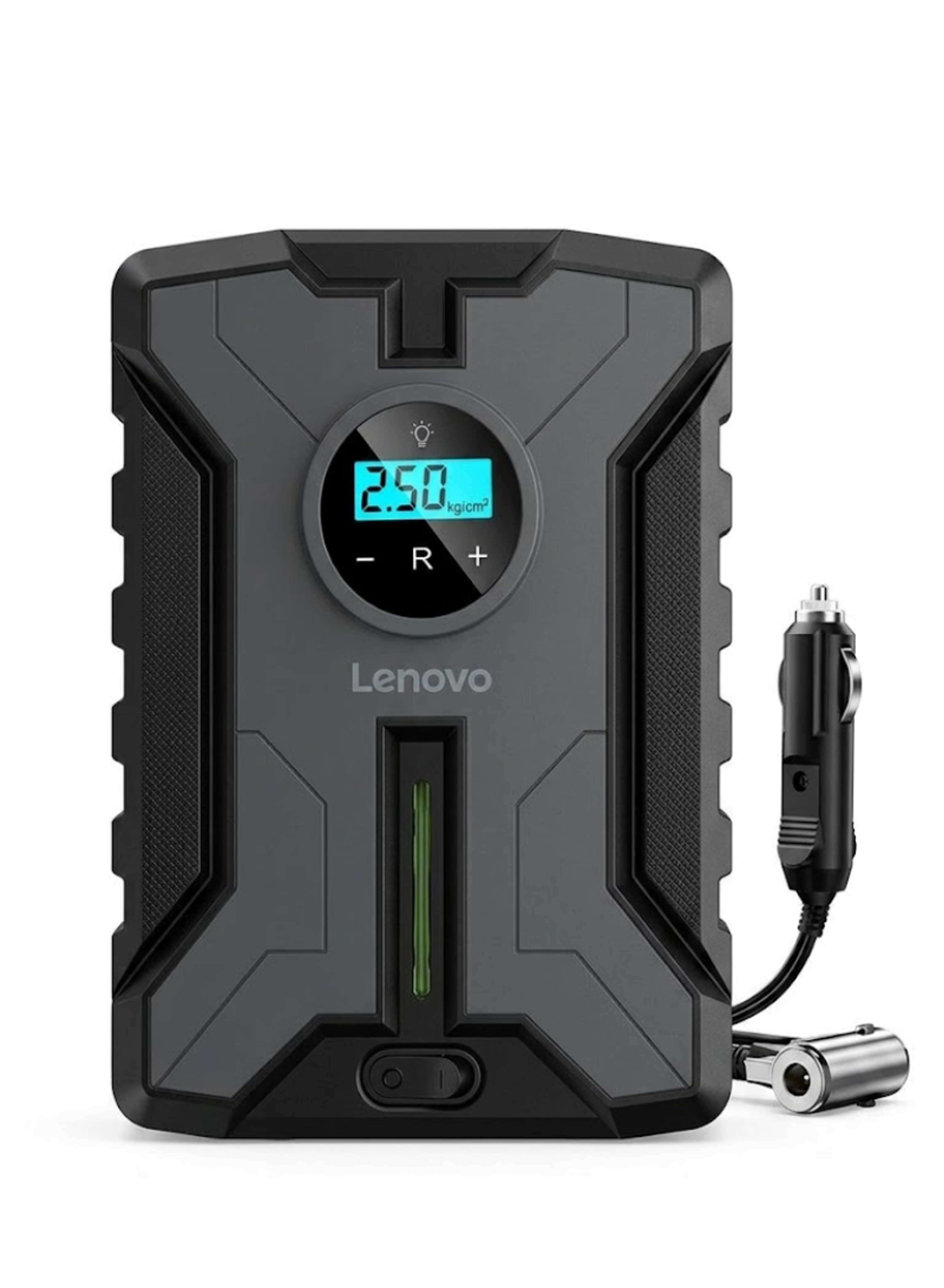 Lenovo Portable Car Tire Inflator 12V – Air Pump with Digital Gauge & LED Light
