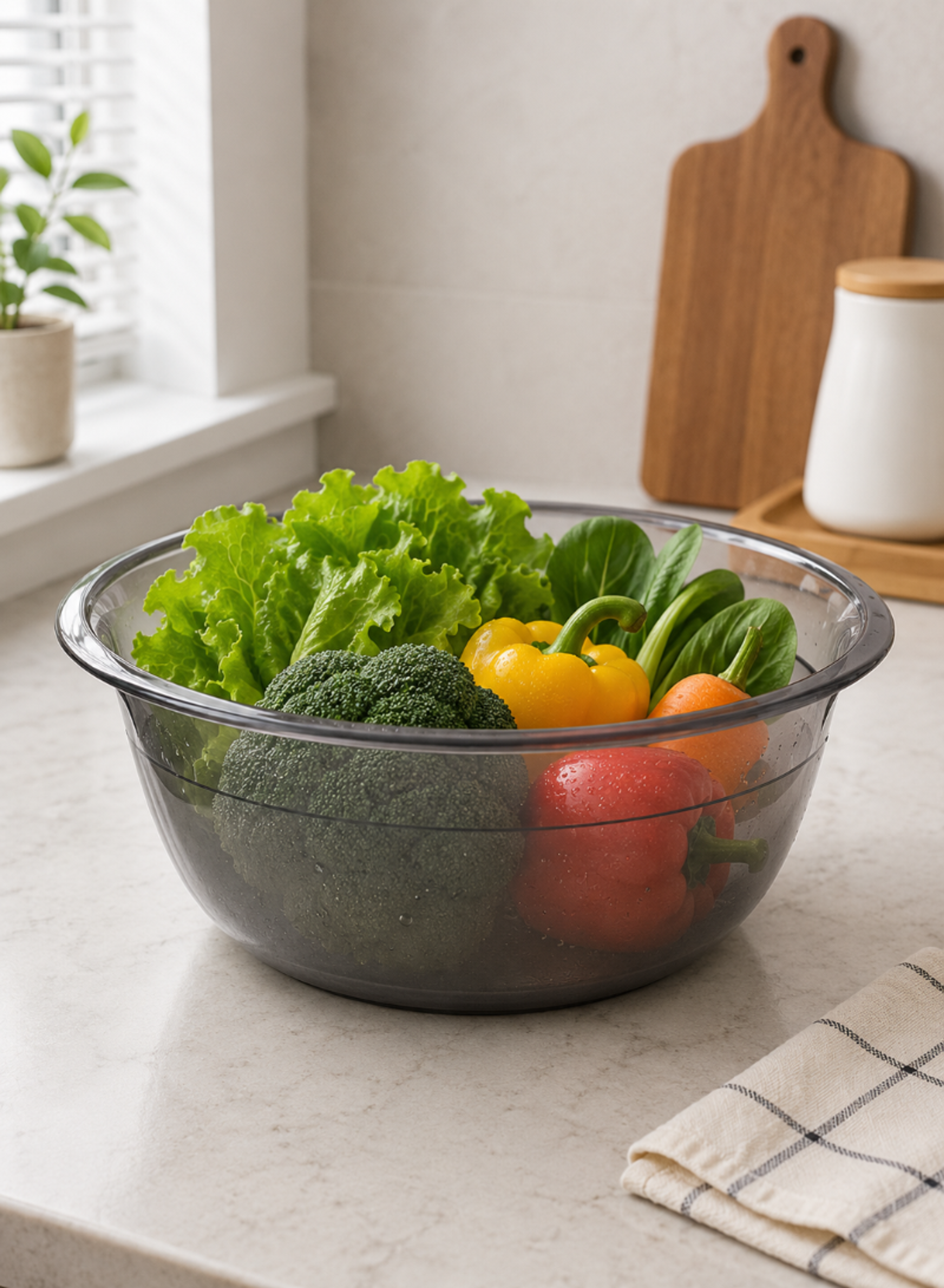 Transparent Bowl 0.80L – Plastic Serving and Mixing Bowl